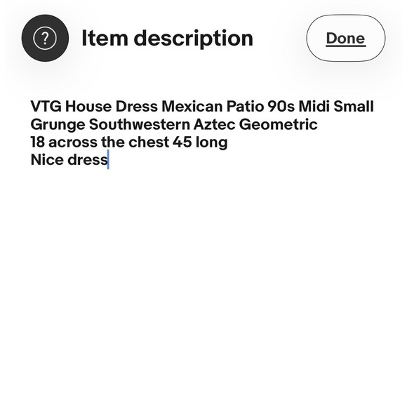 VTG House Dress Mexican Patio 90s Midi Small Grunge Southwestern Aztec Geometric - Picture 7 of 7